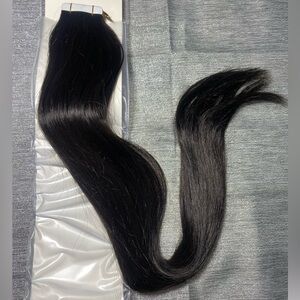 22" Barsdar Tape in Human Hair Extensions | 20pc Natural Black #1B Real Hair New
